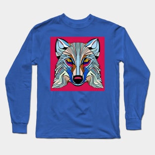 Comic Book Art Wolf Face Long Sleeve T-Shirt